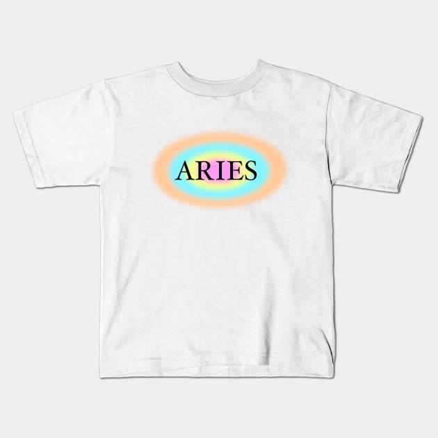 Glowing Aura Aries Zodiac Sign Kids T-Shirt by Scarlett Blue